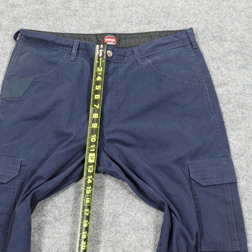 Wrangler Cargo Pants Mens 38x30 Navy Blue Workwear Straight Leg Multi Pocket - Picture 7 of 10